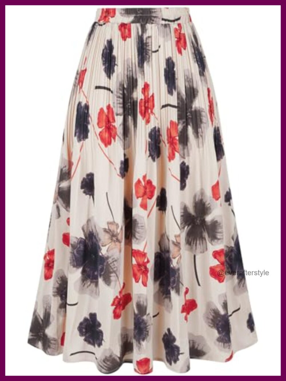 Womens Chiffon Pleated Midi A-Line Skirt High Waisted Elastic Waist